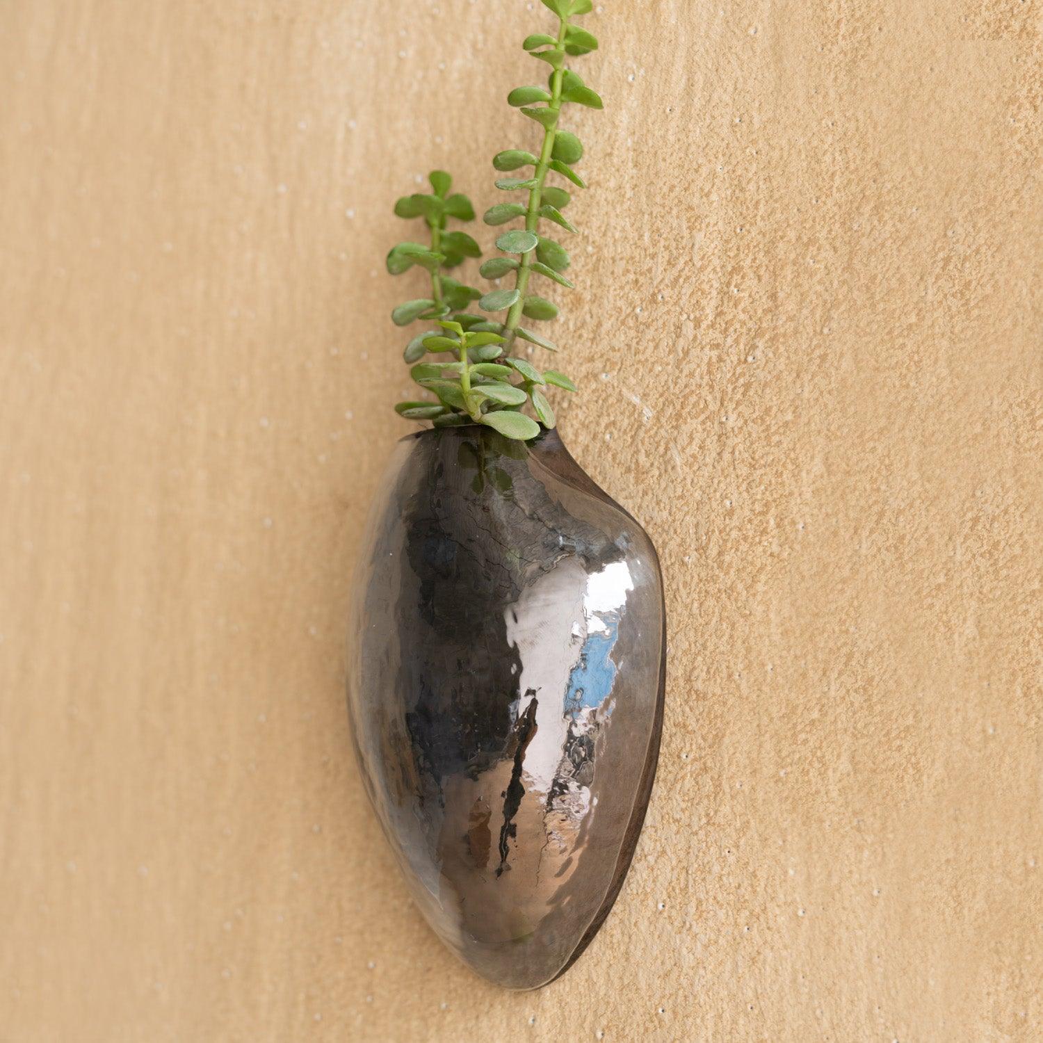 Elegant Handcrafted Glass Wall Vase for Home Décor | Drop Hanging Wall Décor