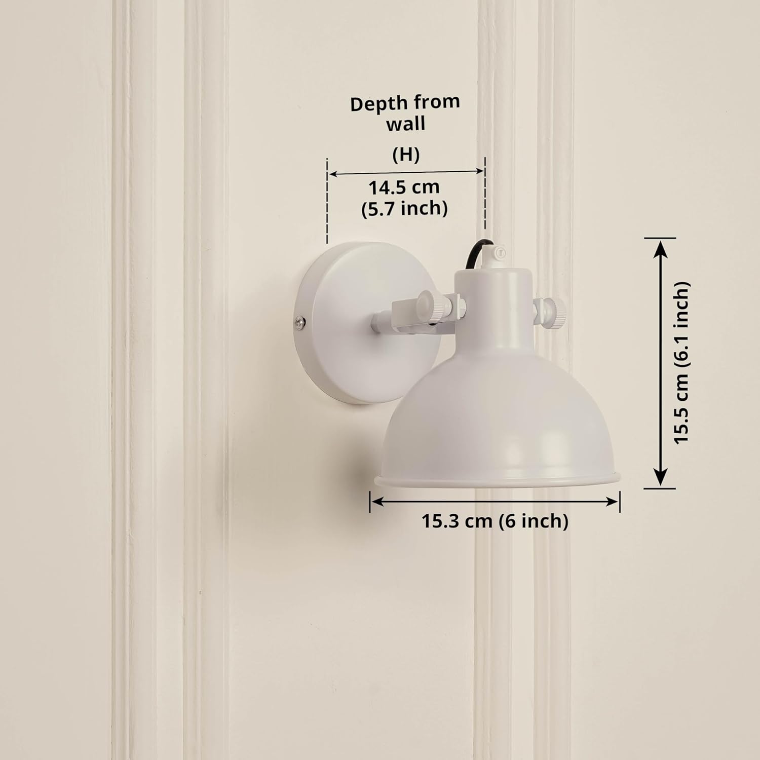 White Focus Wall Lamp with Rotation Adjustment