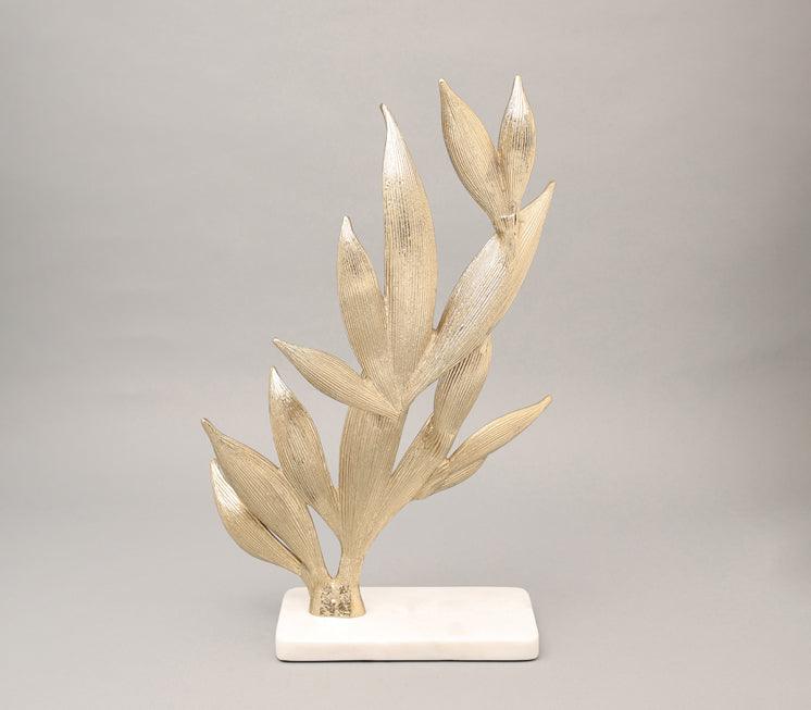 Enclosed Leaf Sculpture | Designer Showpiece for Home Decor