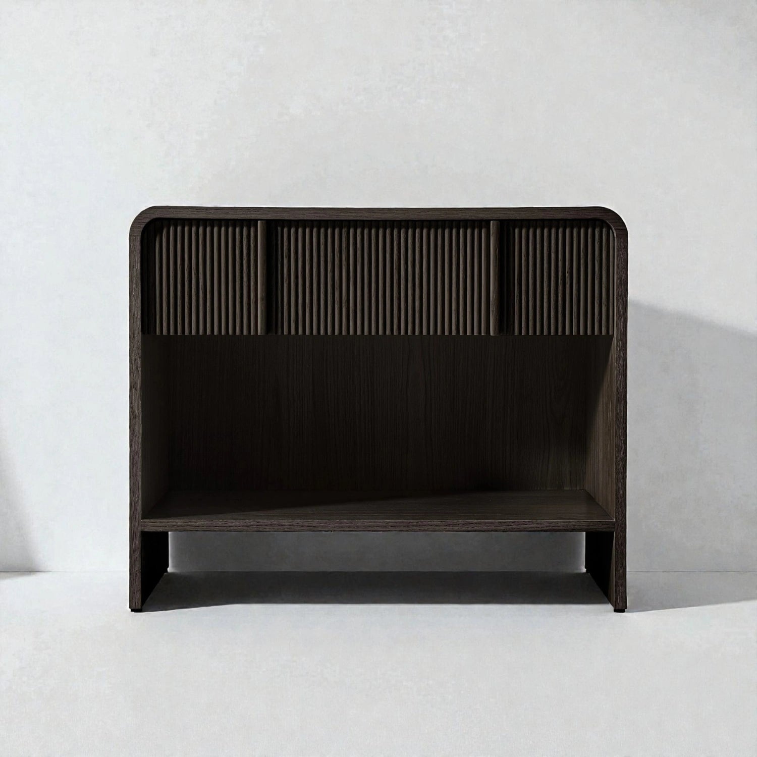 Aloha 1-Drawer Ash Black Stained Bedside