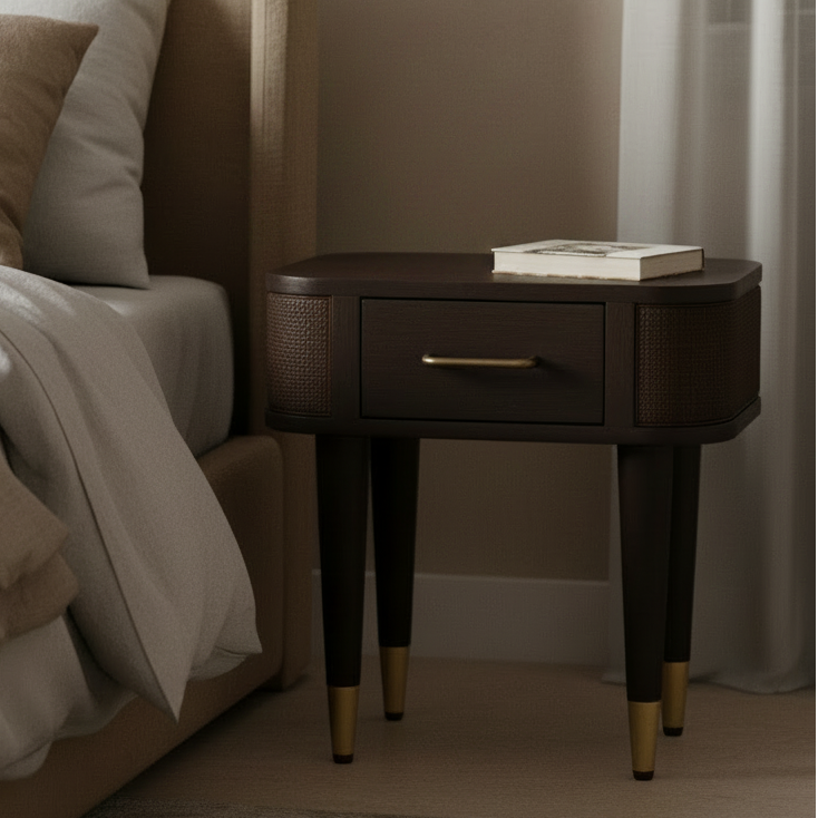 Belmont Solid Mango Wood Bedside Table | Bedroom Side Table