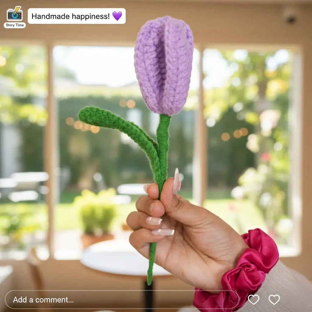 Handcrafted Tulip crochet (Light Purple)