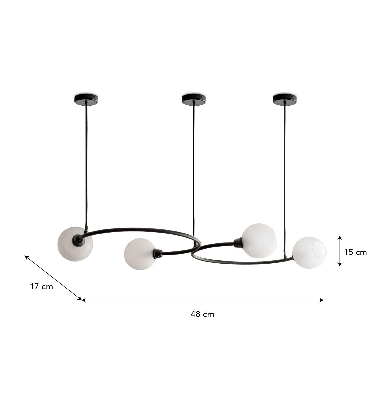 Cici Chandelier | Glass and Mild Steel
