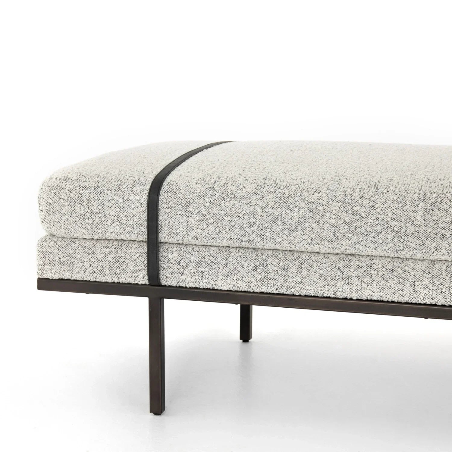 Zelmor Metal Bench With Fabric Upholstery