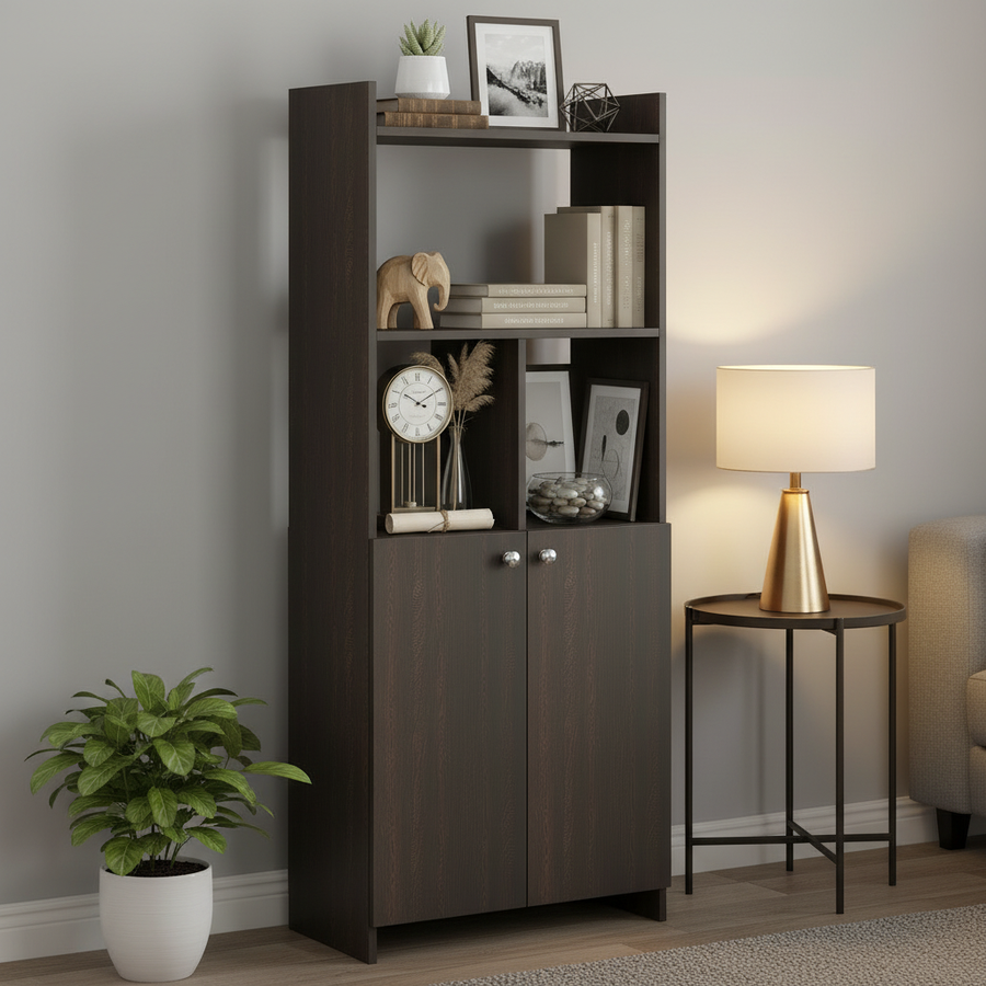 Bookshelf with Doors and Storage Cabinet - Prizm