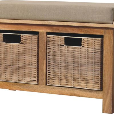 Rattan Basket Linen Bench