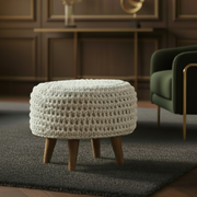 Keeva White Oblong Footstool