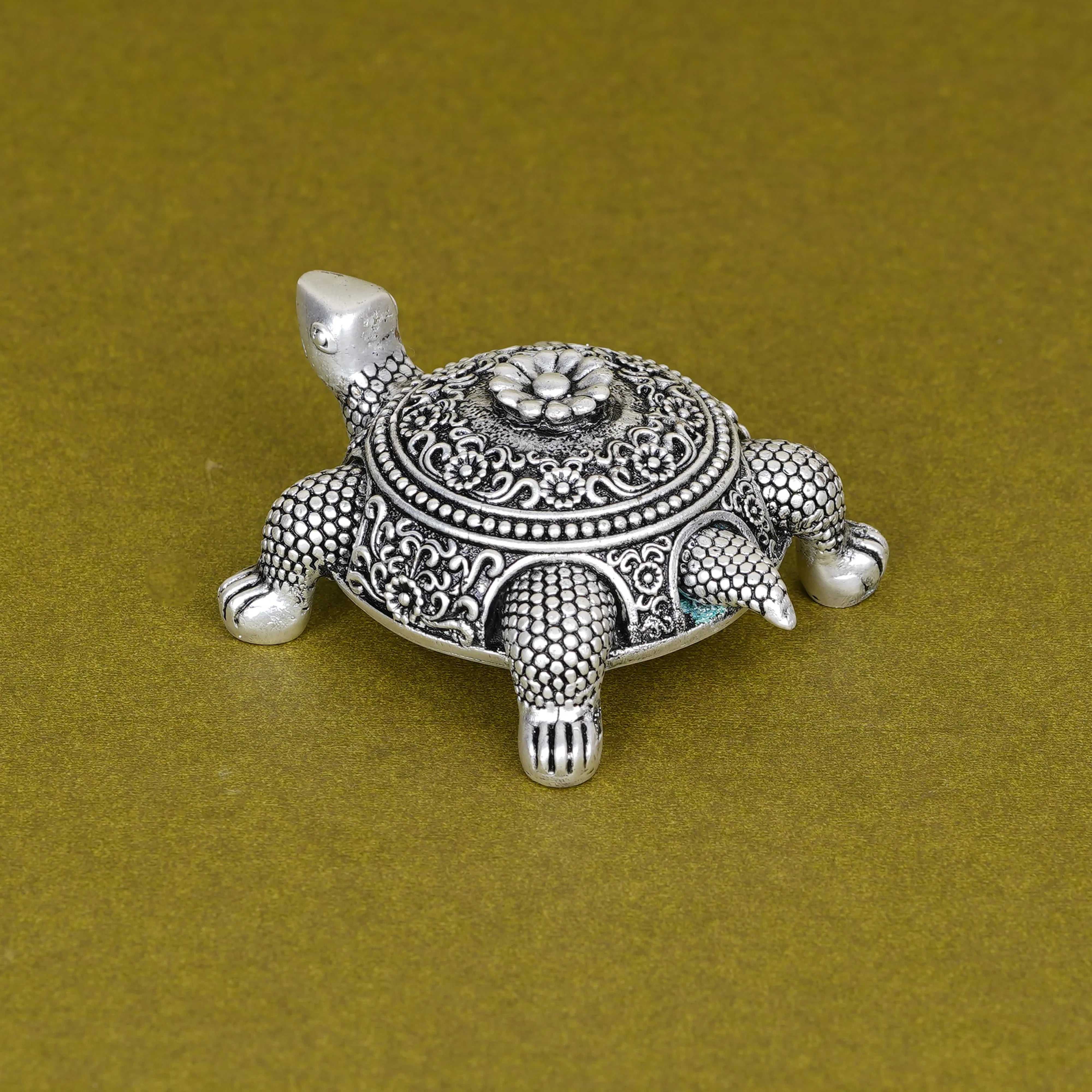 Silver Plated Brass Tortoise Paperweight