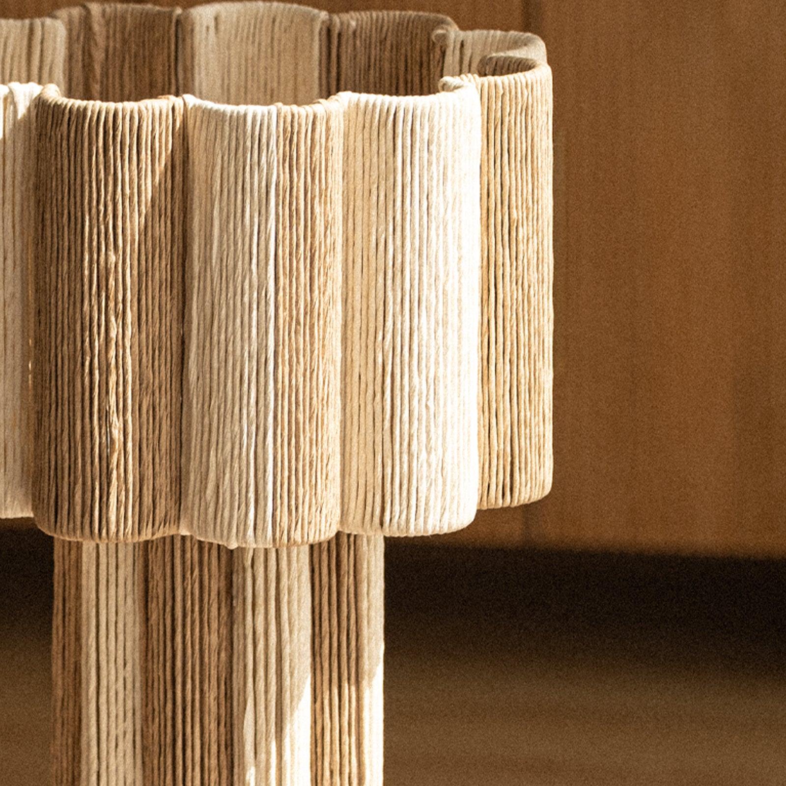 Kenji Table Lamp White | Metal and Rafia