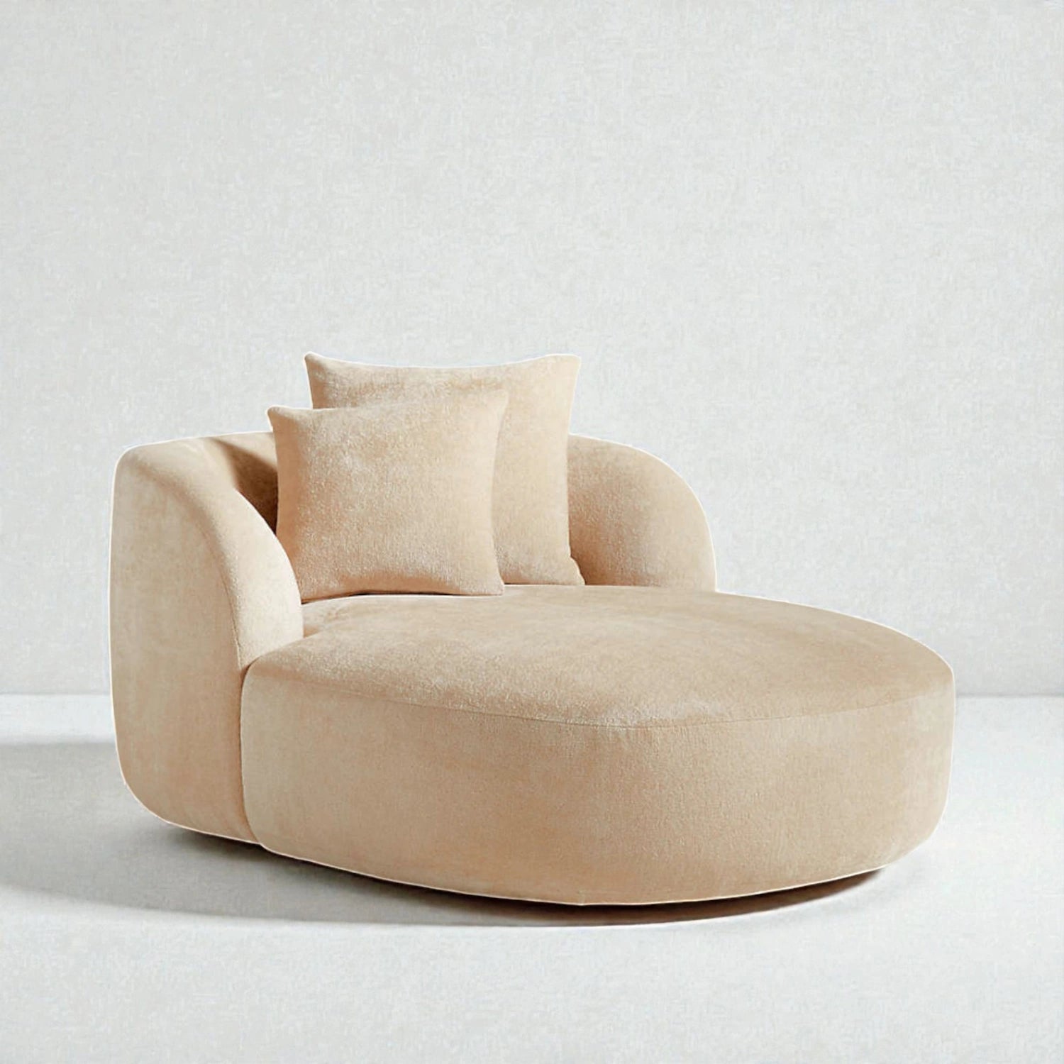 Vaelis Fabric Upholstery & Black Finish Metal Base Chaise