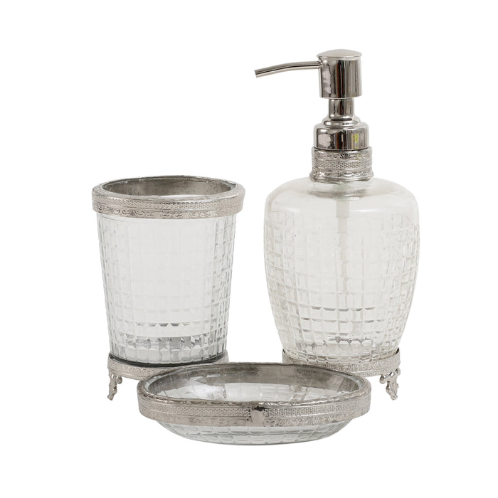 Alvario Crystal Cut Bathroom Set