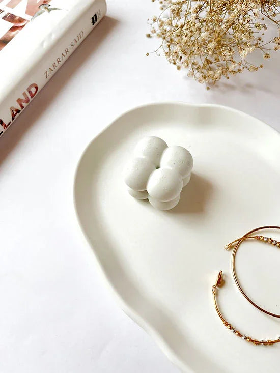 Concrete Irregular Oval Tray