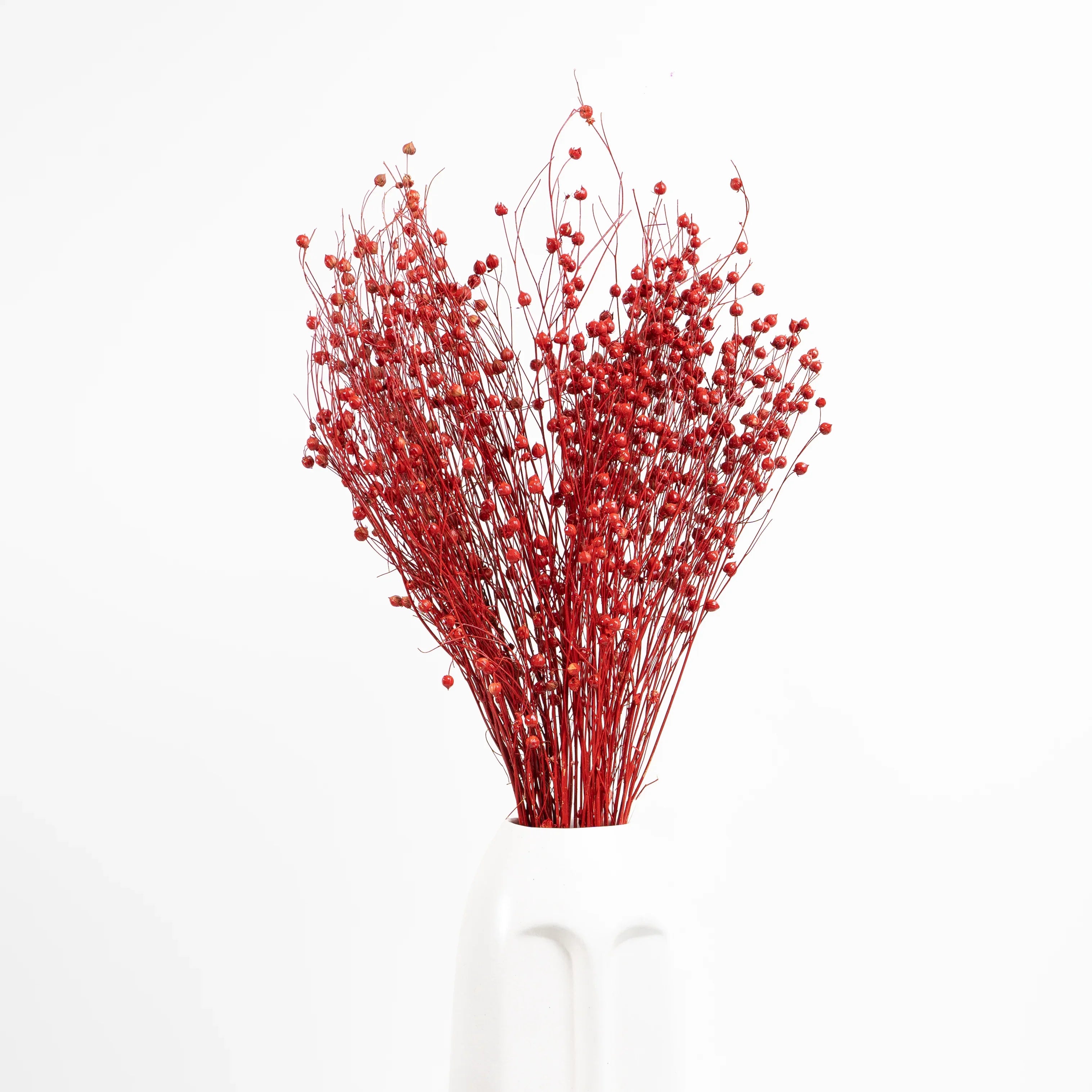 Linum Red Flax Bunch for Plant Vase | Artificial Flower Decor