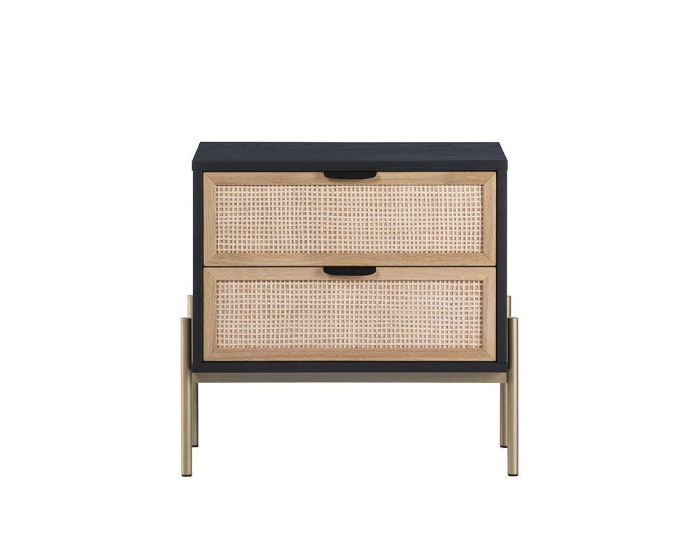 Rattan Bedside Table | Bedside Table with Drawer | Wooden Side Table for Living Room