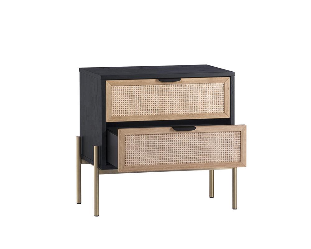 Rattan Bedside Table | Bedside Table with Drawer | Wooden Side Table for Living Room