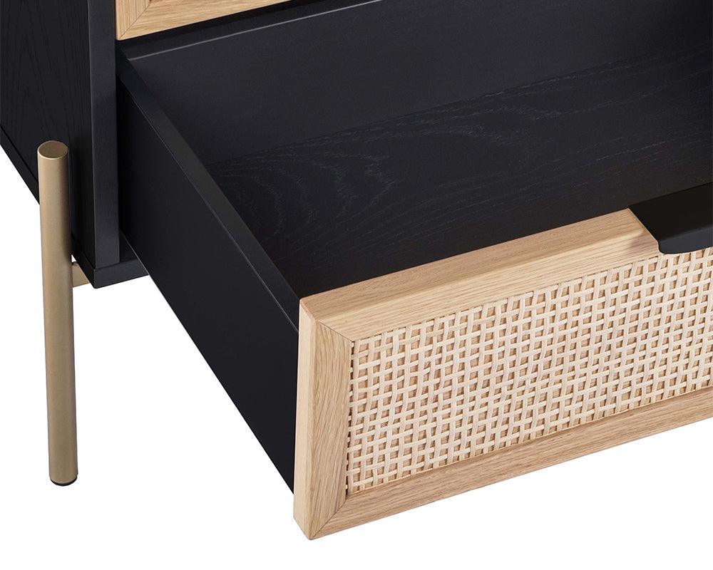 Rattan Bedside Table | Bedside Table with Drawer | Wooden Side Table for Living Room