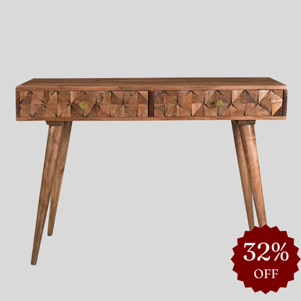 Copley Solid Mango Wood Study Table with Drawers | Wooden Study Table for Students | Office Table