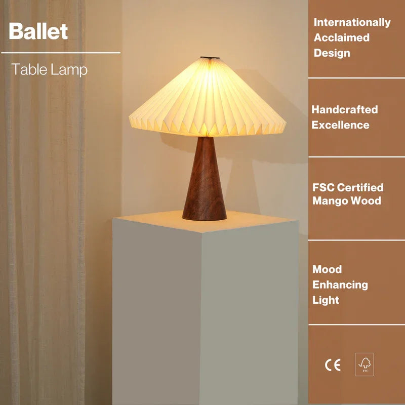 Ballet Table Lamp | Wooden Table Light Lamp for Living Room | Night Lamp for Bedroom