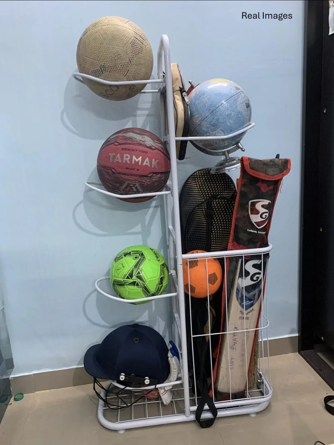 Ball Storage Rack Sports Organizer | Adjustable Multi-Ball Storage Stand for Home & Garage