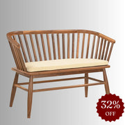 Monte Teak Wood Striped Bench | 2 seater wooden sofa