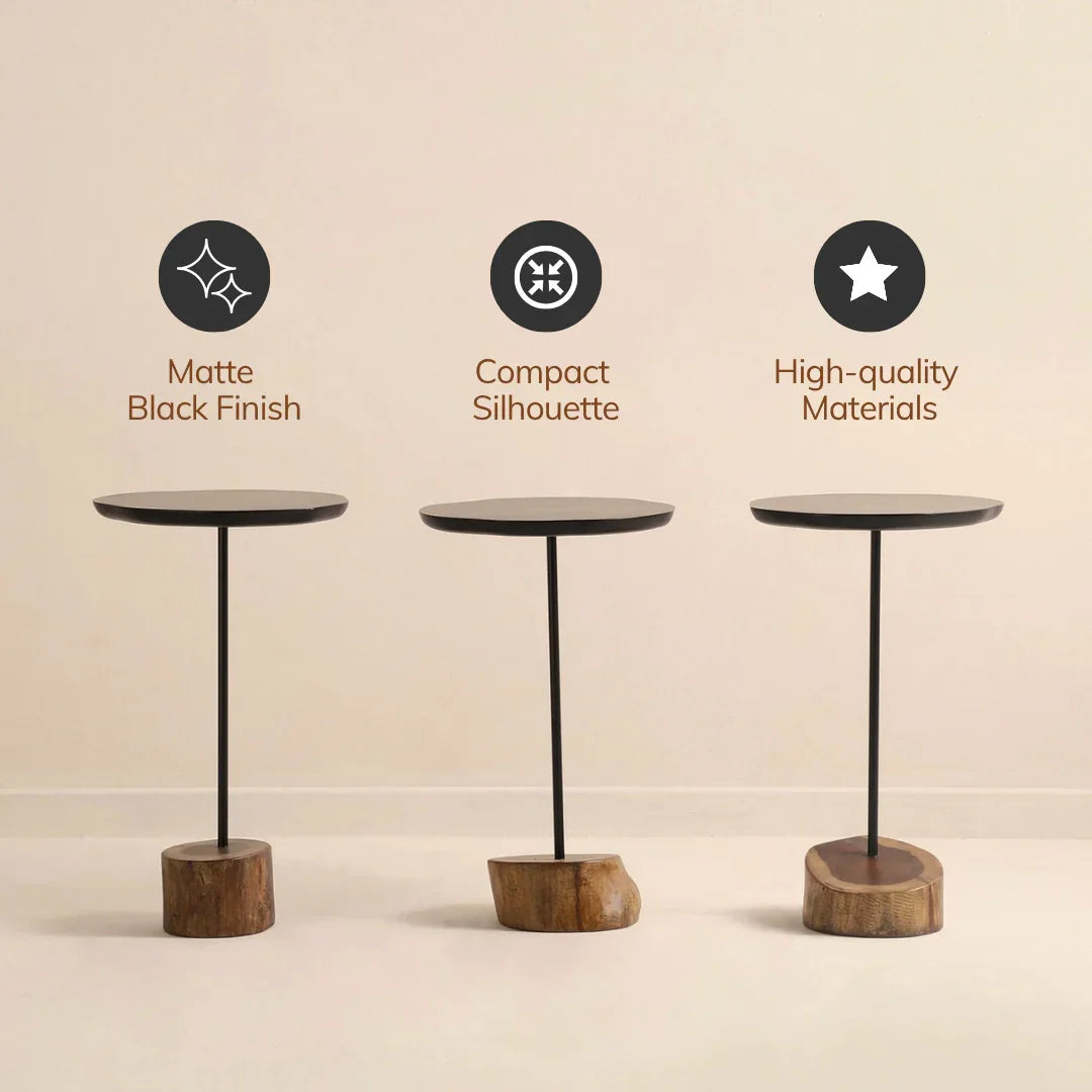 Side Table for Living Room | Uneven End Table | Drink Table