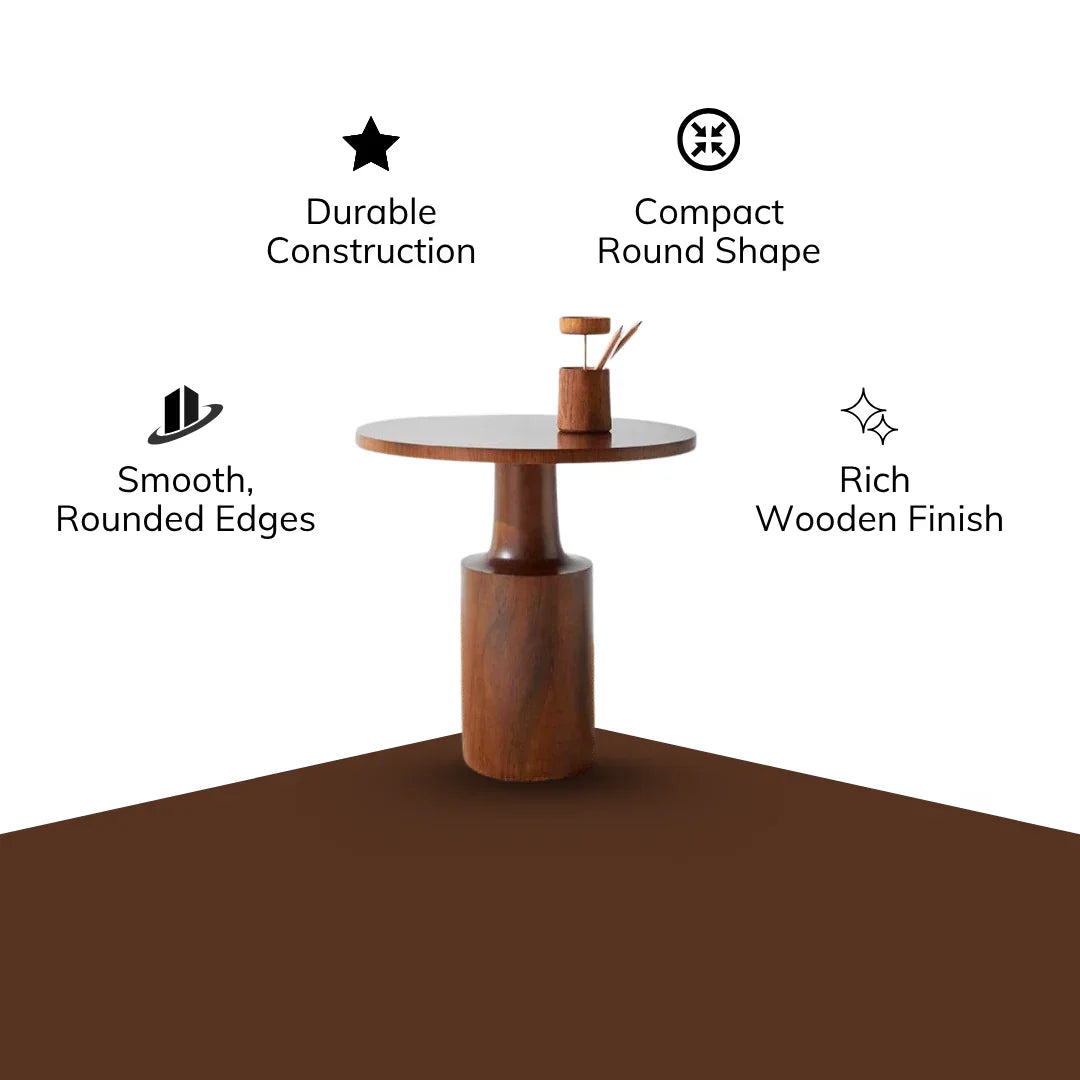 Neck Side Table For Living Room | Wooden End Table | Teapoy Table