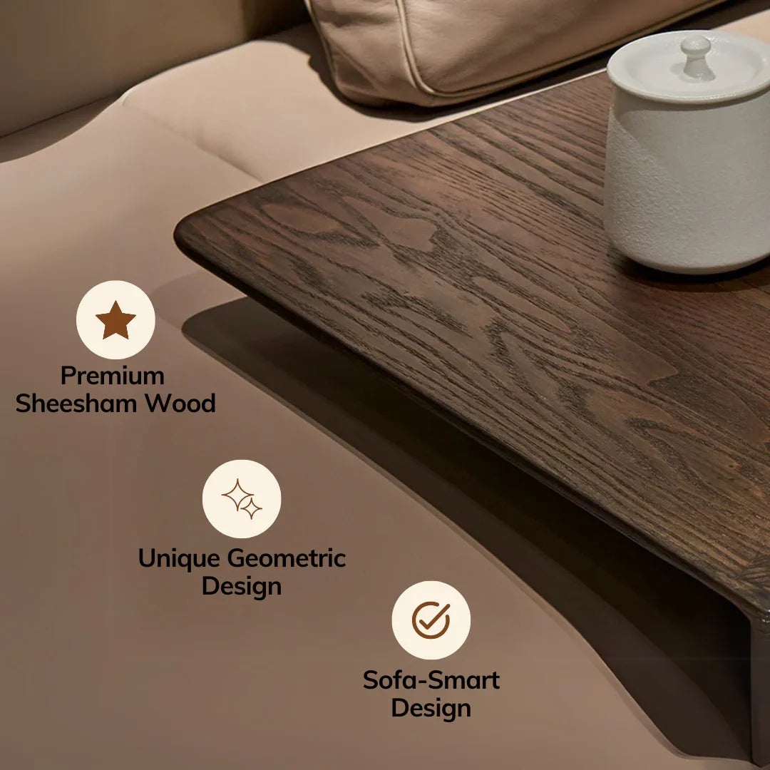 Romulus Sheesham Wood End Table | Unique Design Sofa Side Table for Living Room