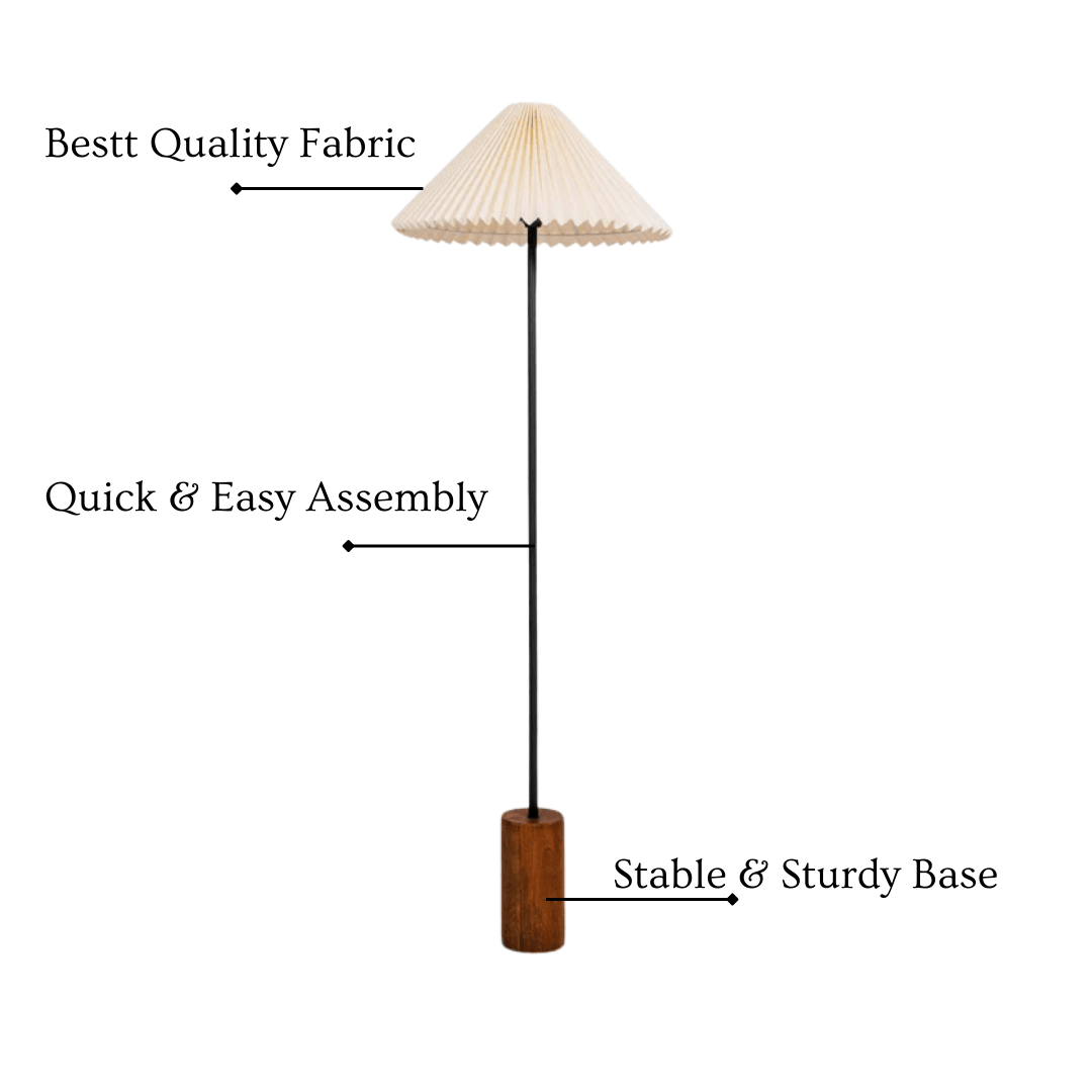 Mango Wood Fanny Floor Lamp | Standing Lamps for Living Room