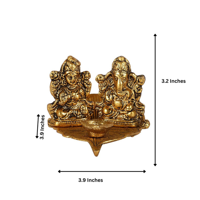 Goddess Laxmi Ganesh Leaf Diya