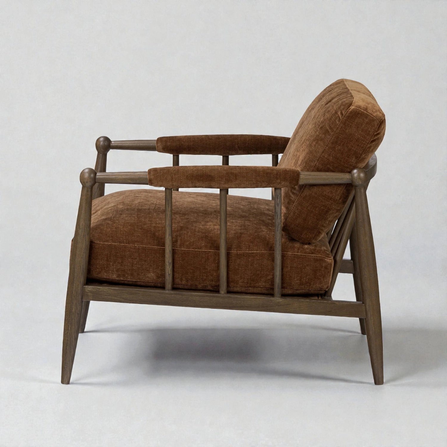 Wonder Solid Teak Wood Chair | Fabric Upholstery Arm Chair