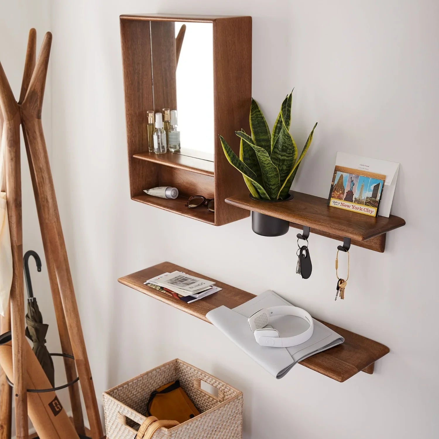 Morgan Storage Mirror | Mango Wood, Mdf Glass