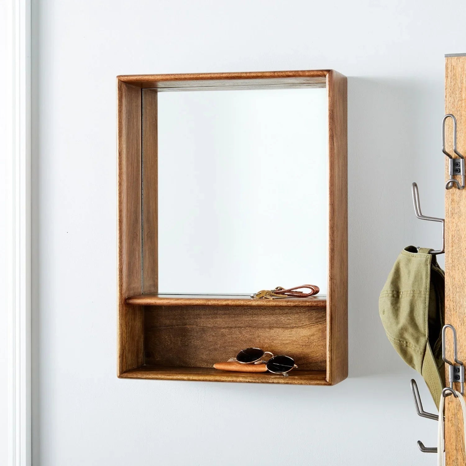 Morgan Storage Mirror | Mango Wood, Mdf Glass