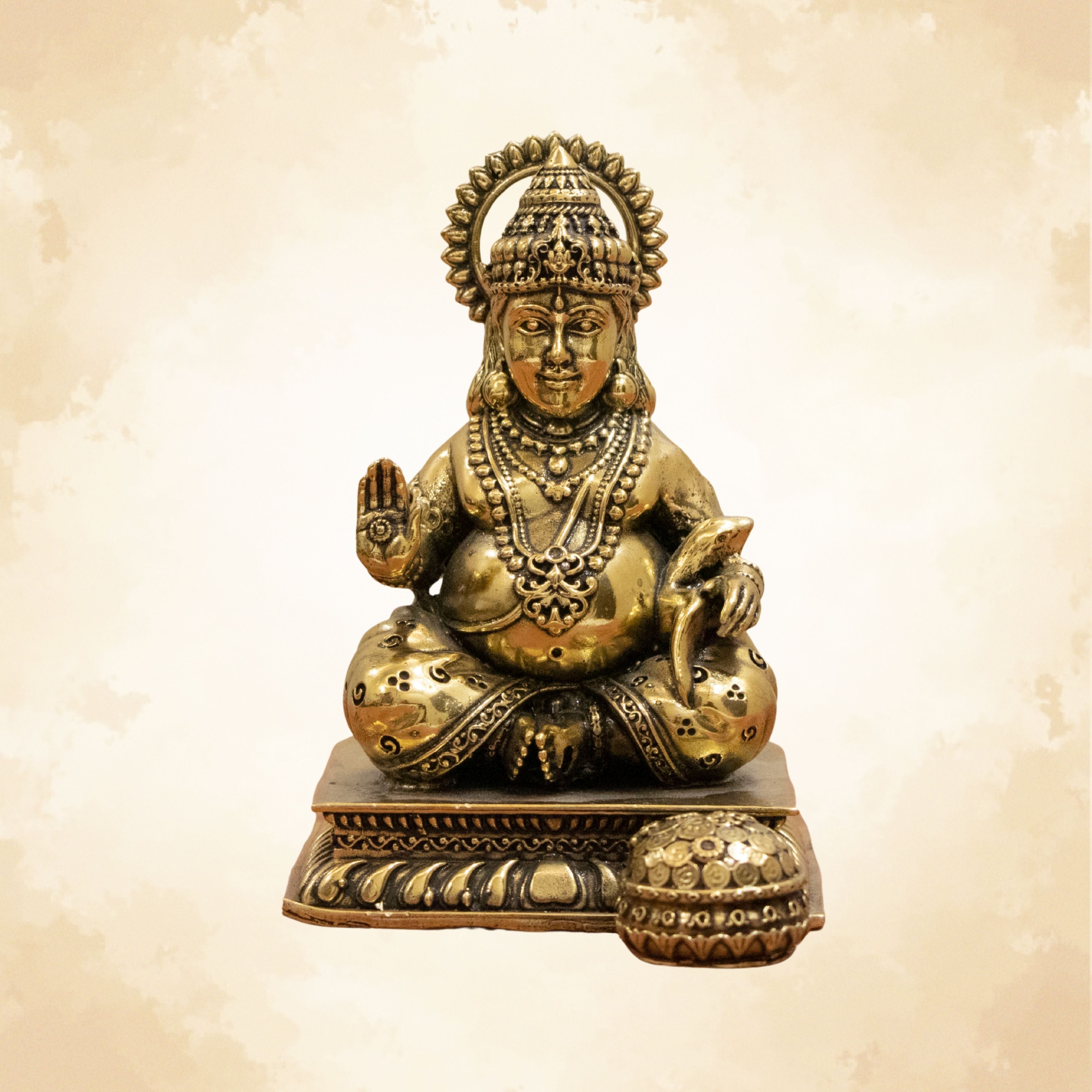 Lord Kuber Brass Idol - The God of Wealth & Abundance || Super fine Brass