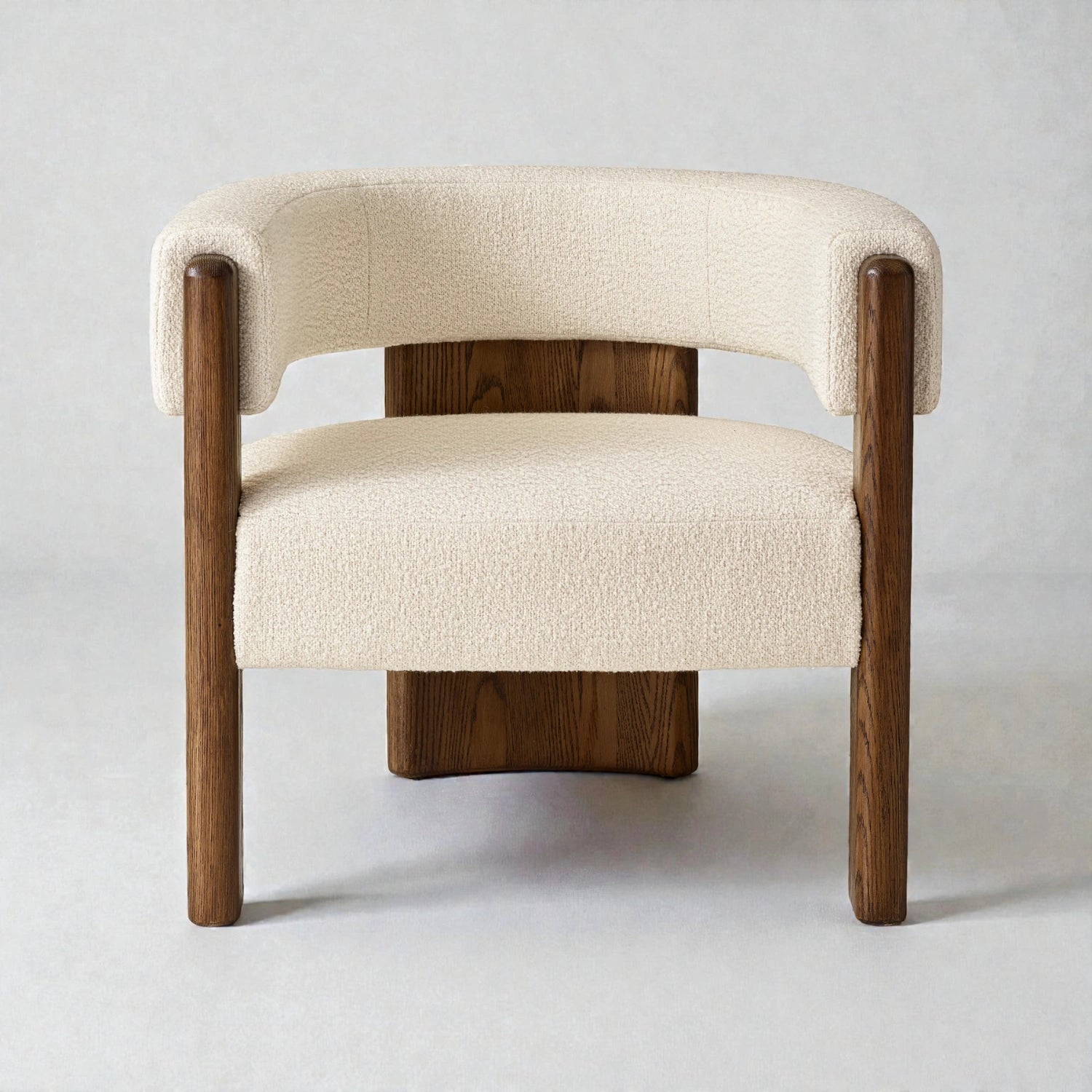 Loco Solid Teak Wood & Fabric Upholstery Armchair