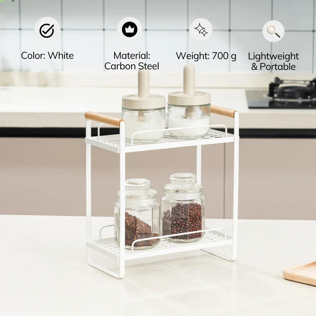 2-Tier Countertop Organizer Rack | Kitchen Organizer Spice Rack | Kitchen Storage Racks