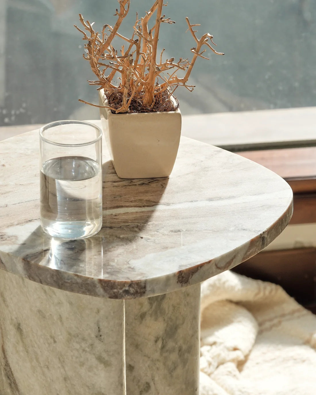 Eera - Butterscotch Marble | Side Table