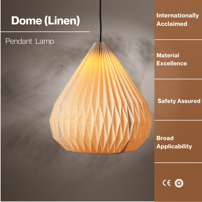 Dome Pendant Linen Lampshade | Hanging Lamp