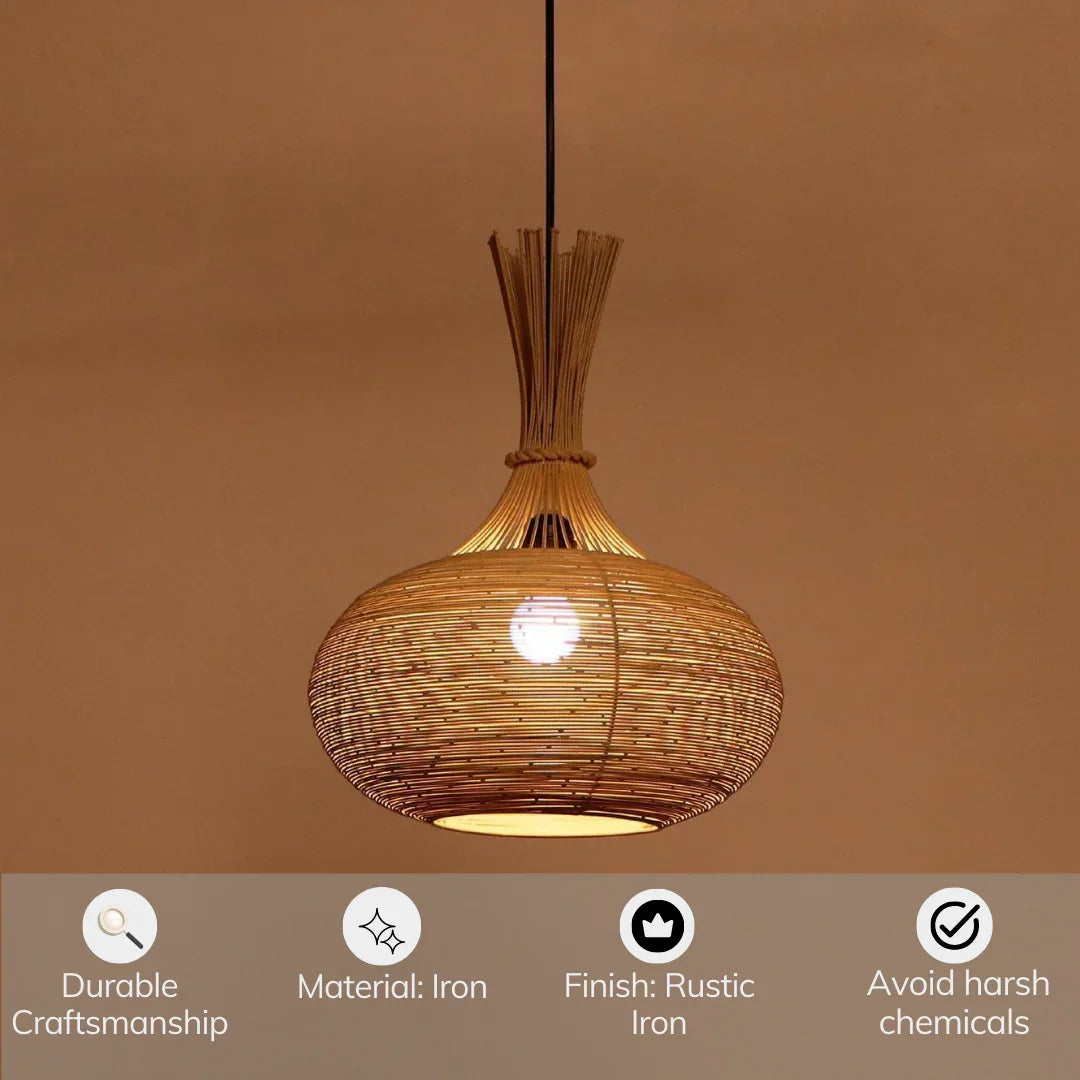 Klec Iron Round Pendant Light Lamp | Hanging Ceiling Lights for Living Room | Hanging Light Lamp