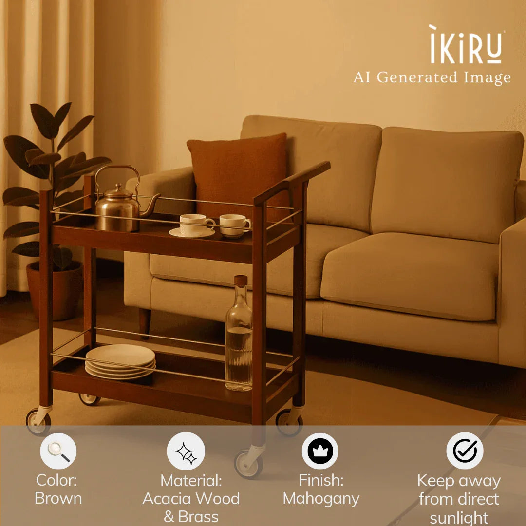 Bar Trolley with Wheels | Kitchen Trolley | Serving Trolley for Kitchen