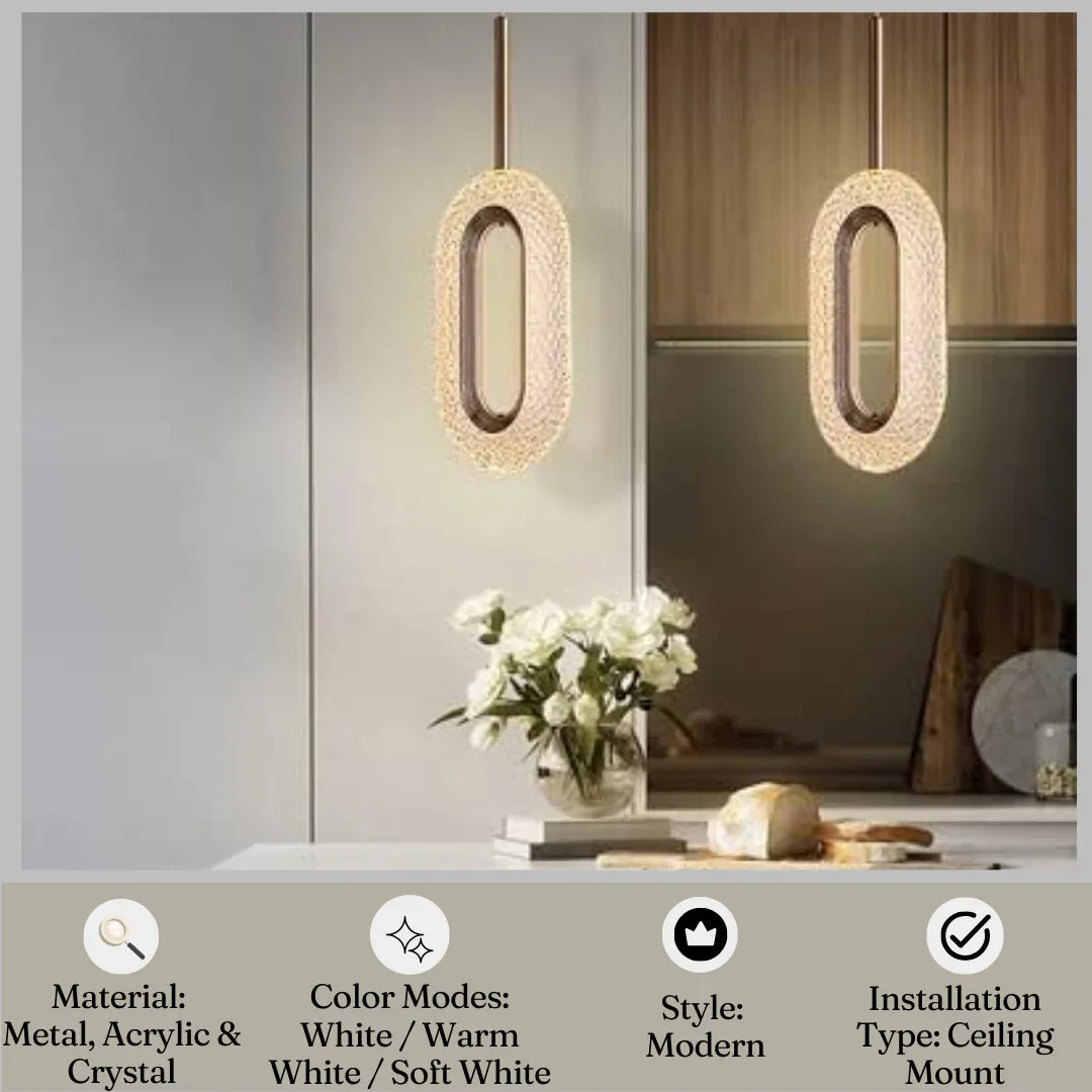 Nordic Luxury LED Hanging Light | Metal and Acrylic