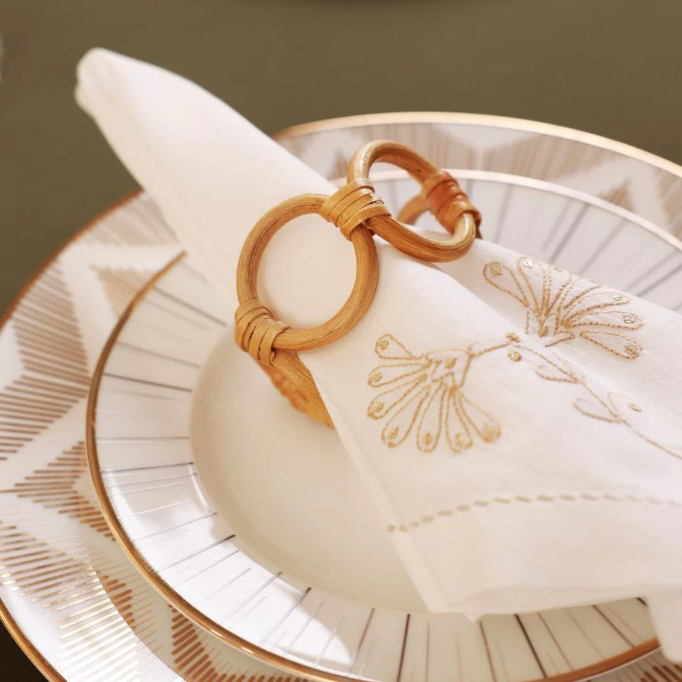 Rattan Napkin Ring Set of 4