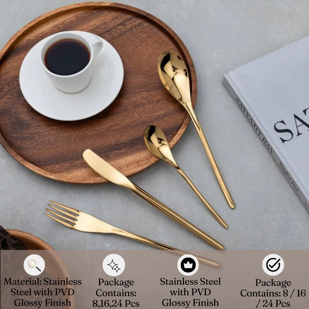 Symphony of Elegance Cutlery Finish & Cutlery Set for Dining Table