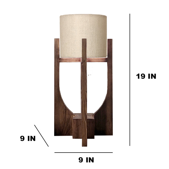 ⁠Solitaire Wooden Table Lamp | Side Table Lampshade