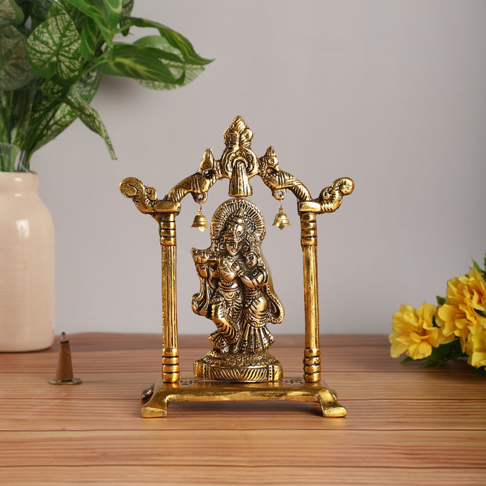 Radha Krishna Metal Statue