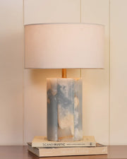 Sola - Blue Onyx & Linen lampshade | Table Lamp