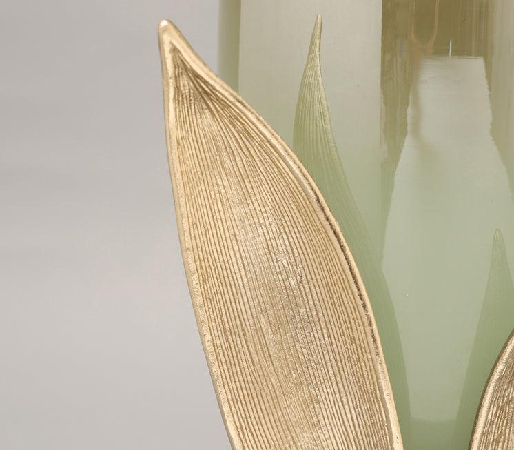 Enclosed Leaf Vase for Living Room Decor