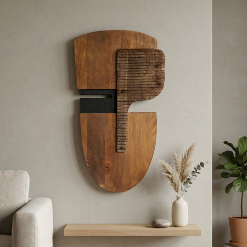 Sorrel Abstract Wooden Wall Panel