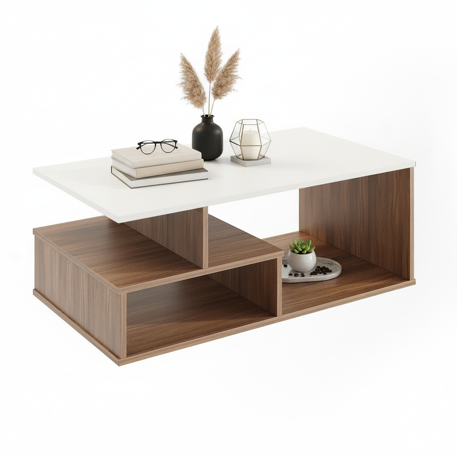 Coffee Table for Living Room with Storage Shelf - Witely