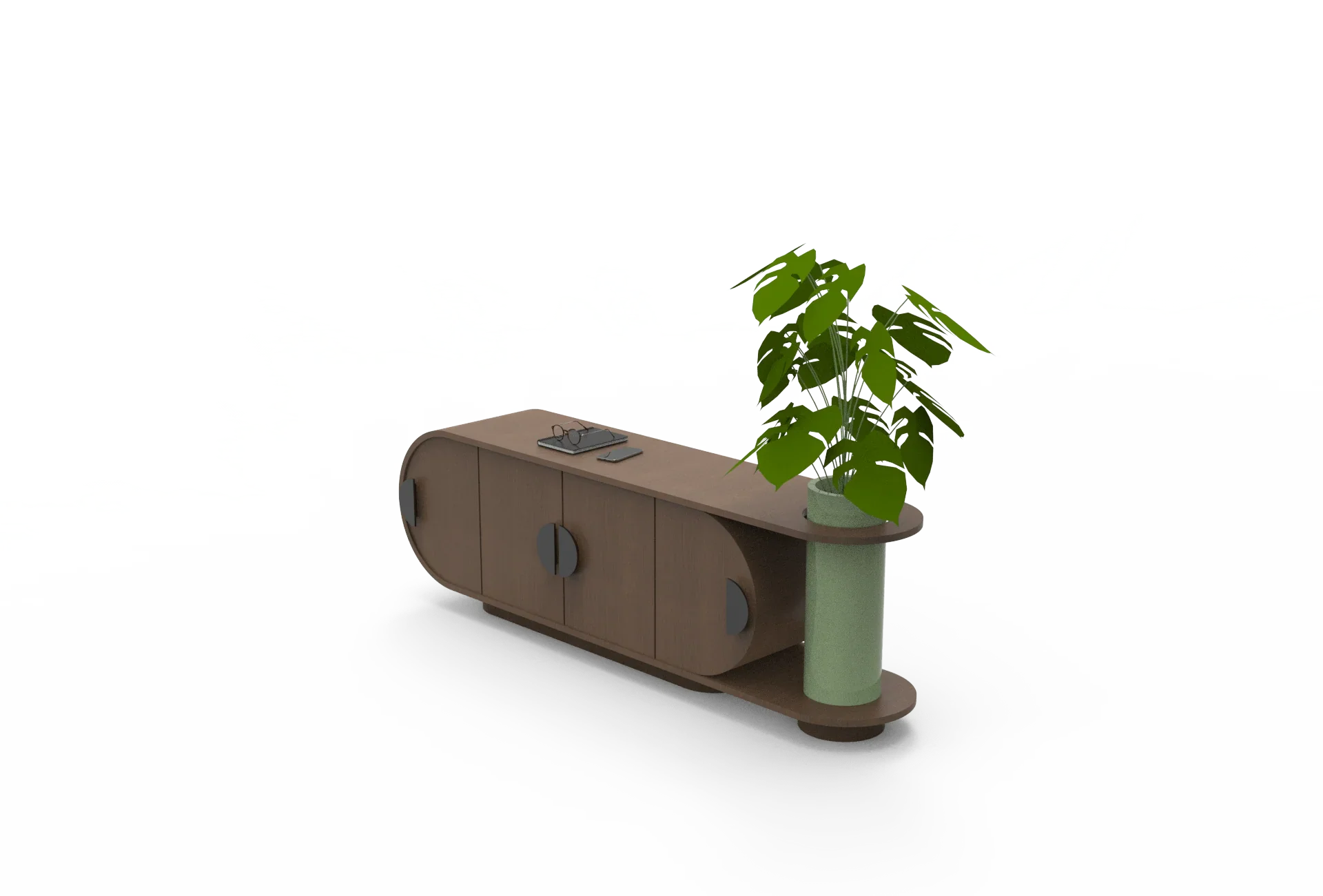 Oblong Teak Wood Console Table | Reclaimed Wood with Planter Hole | Entryway Table for Living Room