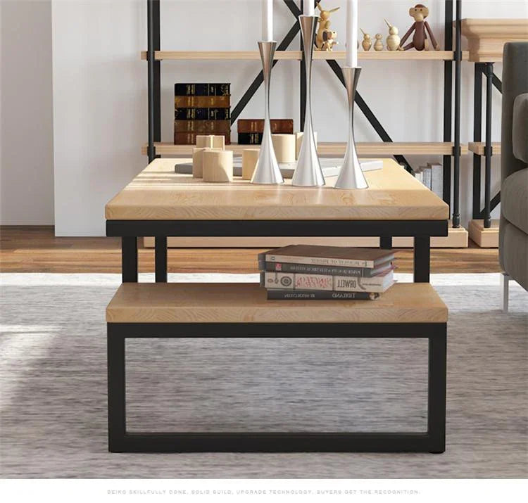 Industrial Coffee Table for Living Room | Mango Wood Sofa Center Table | Tea Table